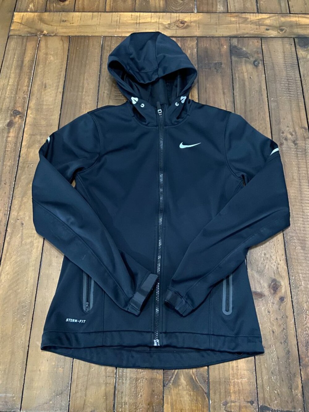 Nike Storm-FIT Women's‎ Full-Zip Hooded Running Jacket XS Black